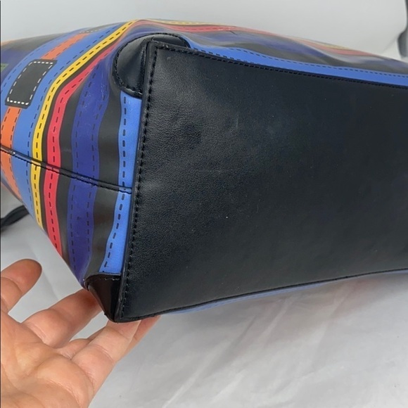 Tua Braccialini Large Black Multi Color Block Tote - Picture 8 of 12